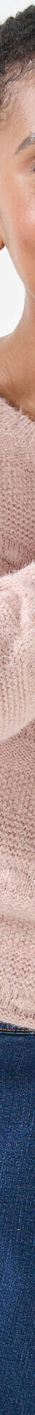 Pull col rond, maille poilue fantaisie (rose poudré) Pull col rond, maille poilue fantaisie (rose poudré)